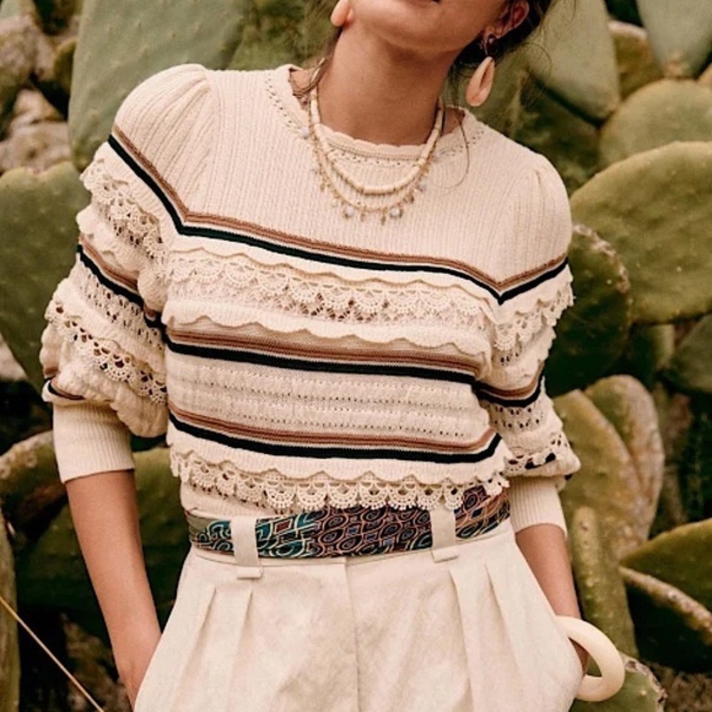 Sezane XS Augustin Jumper String/multicolored NWOT